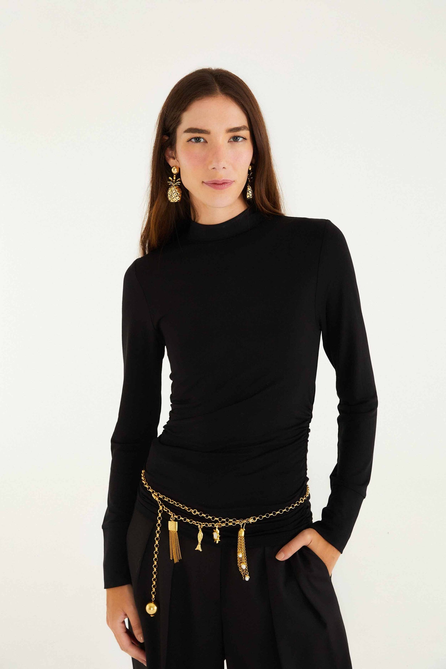 Black Jersey Long Sleeve Blouse | FARM Rio | FARM Rio US