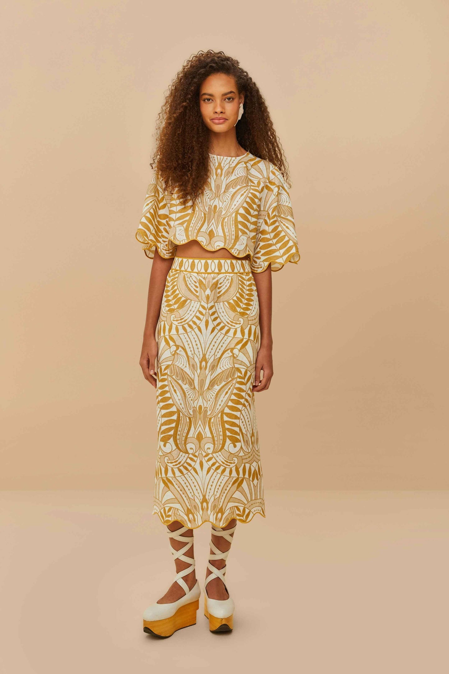 Off-White Lace Nature Euroflax™ Premium Linen Blouse | FARM Rio Online