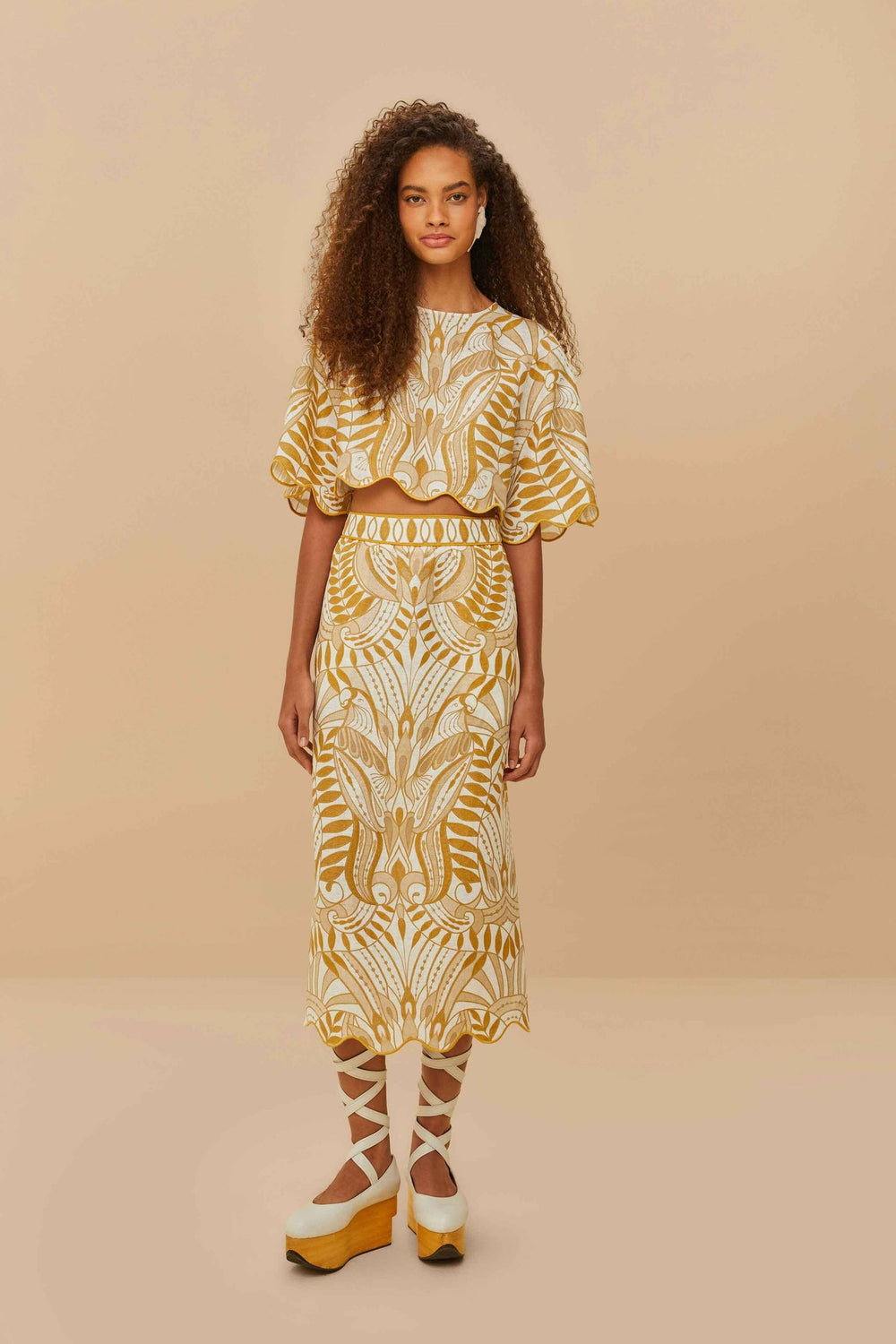 Off-White Lace Nature Euroflax™ Premium Linen Blouse | FARM Rio Online