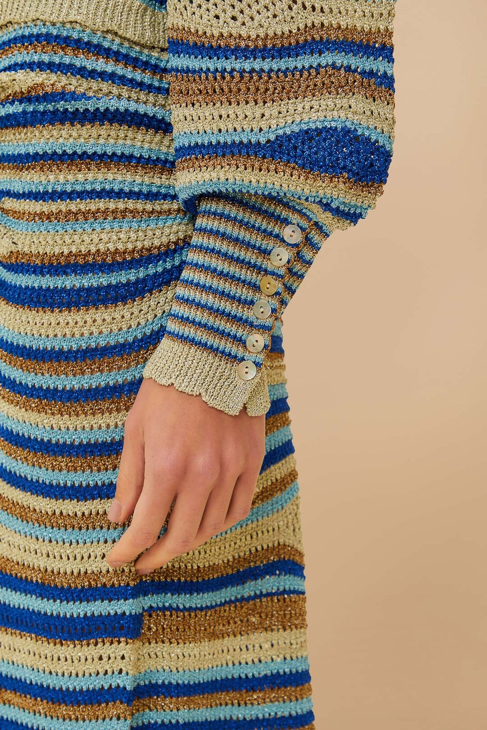 Blue Mixed Waves Knit Blouse | FARM Rio Discount