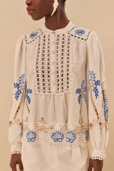 Off-White Romantic Richelieu Blouse | FARM Rio US