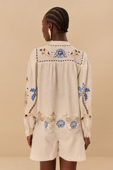 Off-White Romantic Richelieu Blouse | FARM Rio US