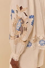 Off-White Romantic Richelieu Blouse | FARM Rio US