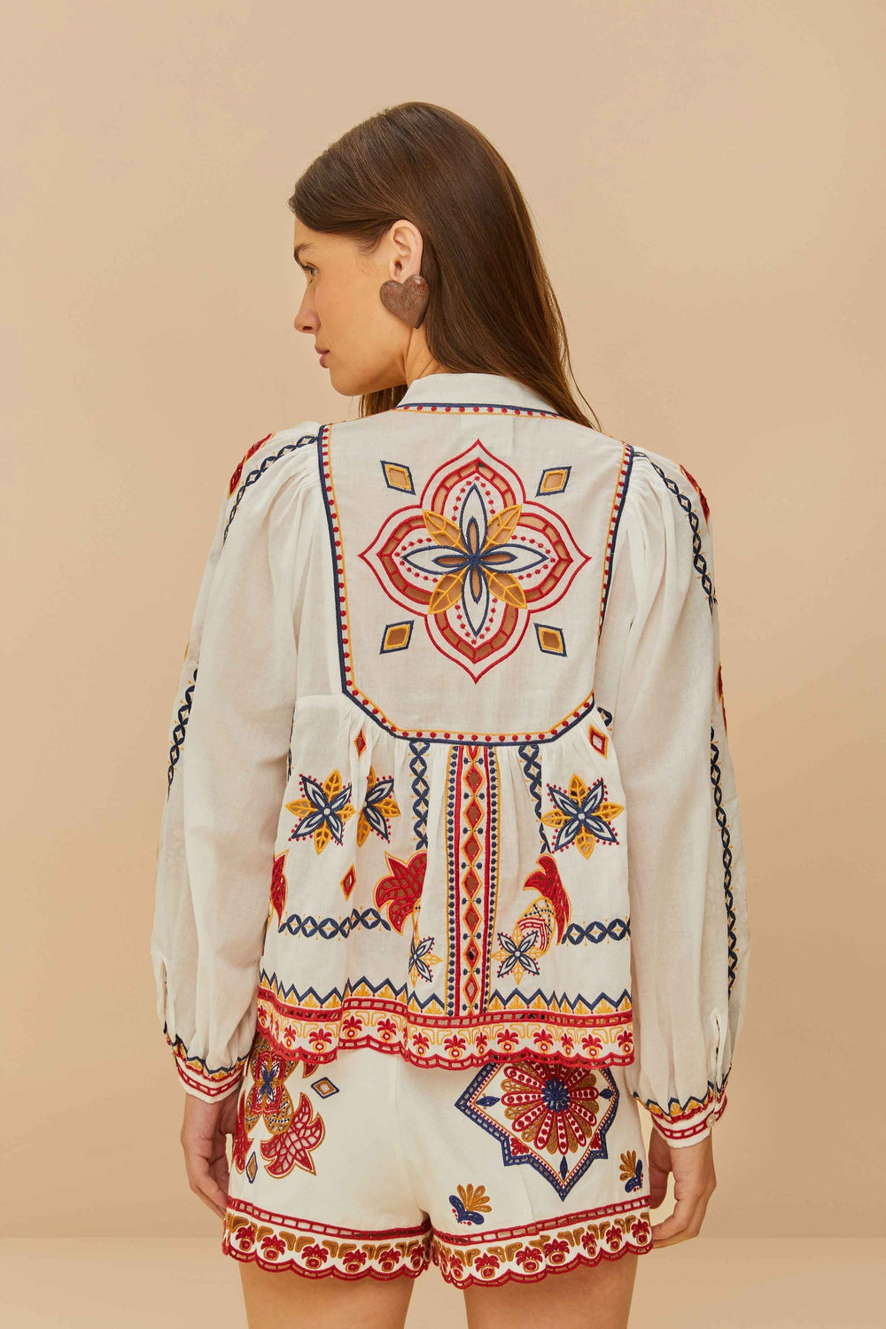 Off-White Marys Tiles Embroidered Blouse | FARM Rio Near Me
