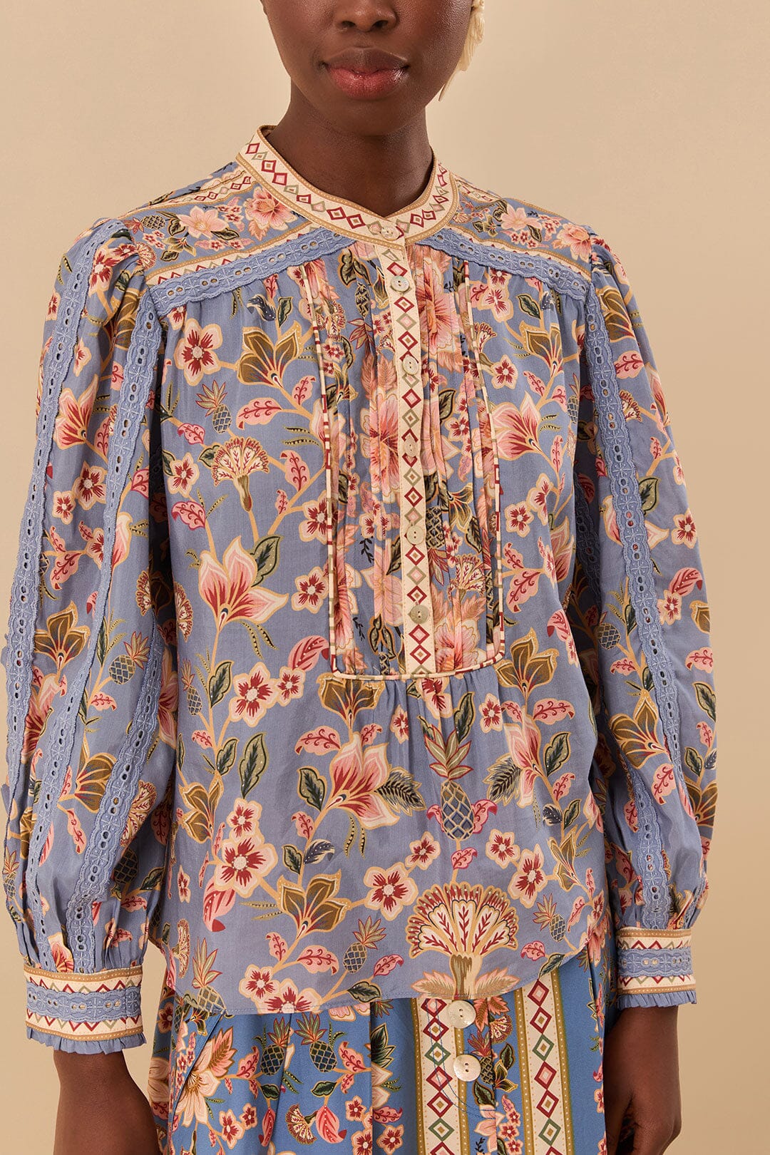 Blue Superbloom Tapestry Blouse | FARM Rio