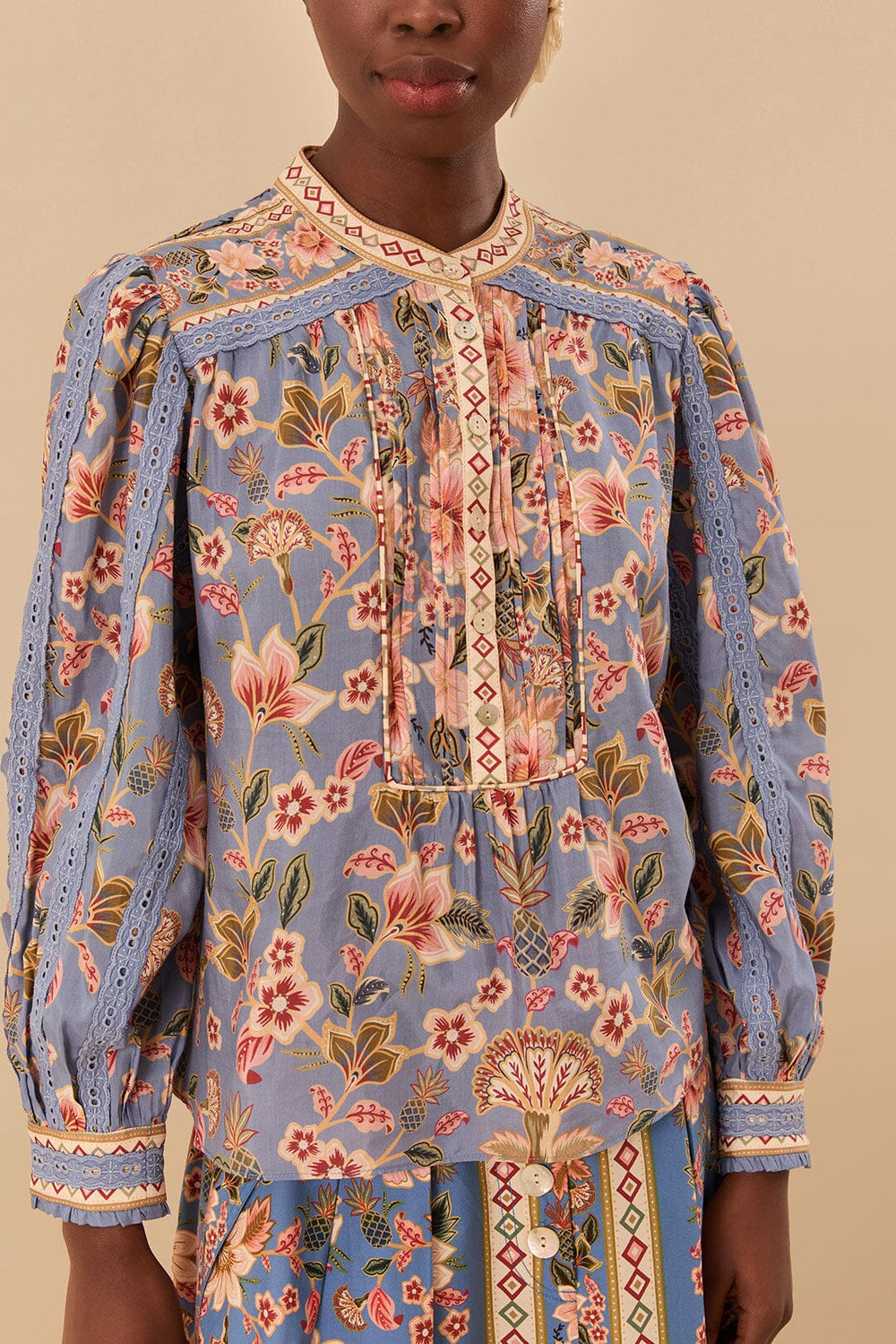 Blue Superbloom Tapestry Blouse | FARM Rio