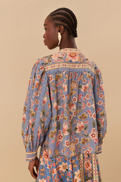 Blue Superbloom Tapestry Blouse | FARM Rio