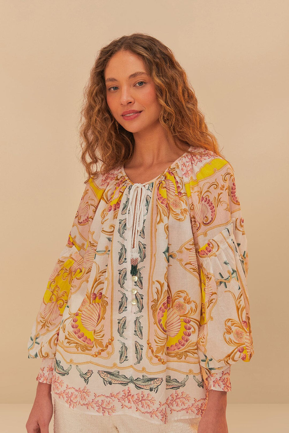 Off-White Maritime Magic Blouse | FARM Rio On Sale