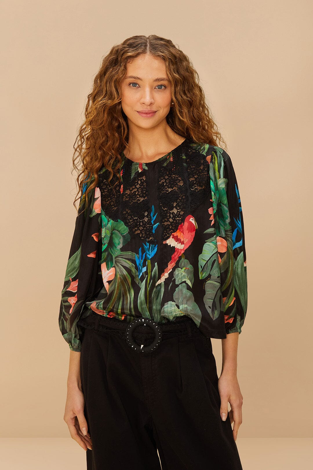 Midnight Macaw Fiesta Black Blouse | FARM Rio Near Me