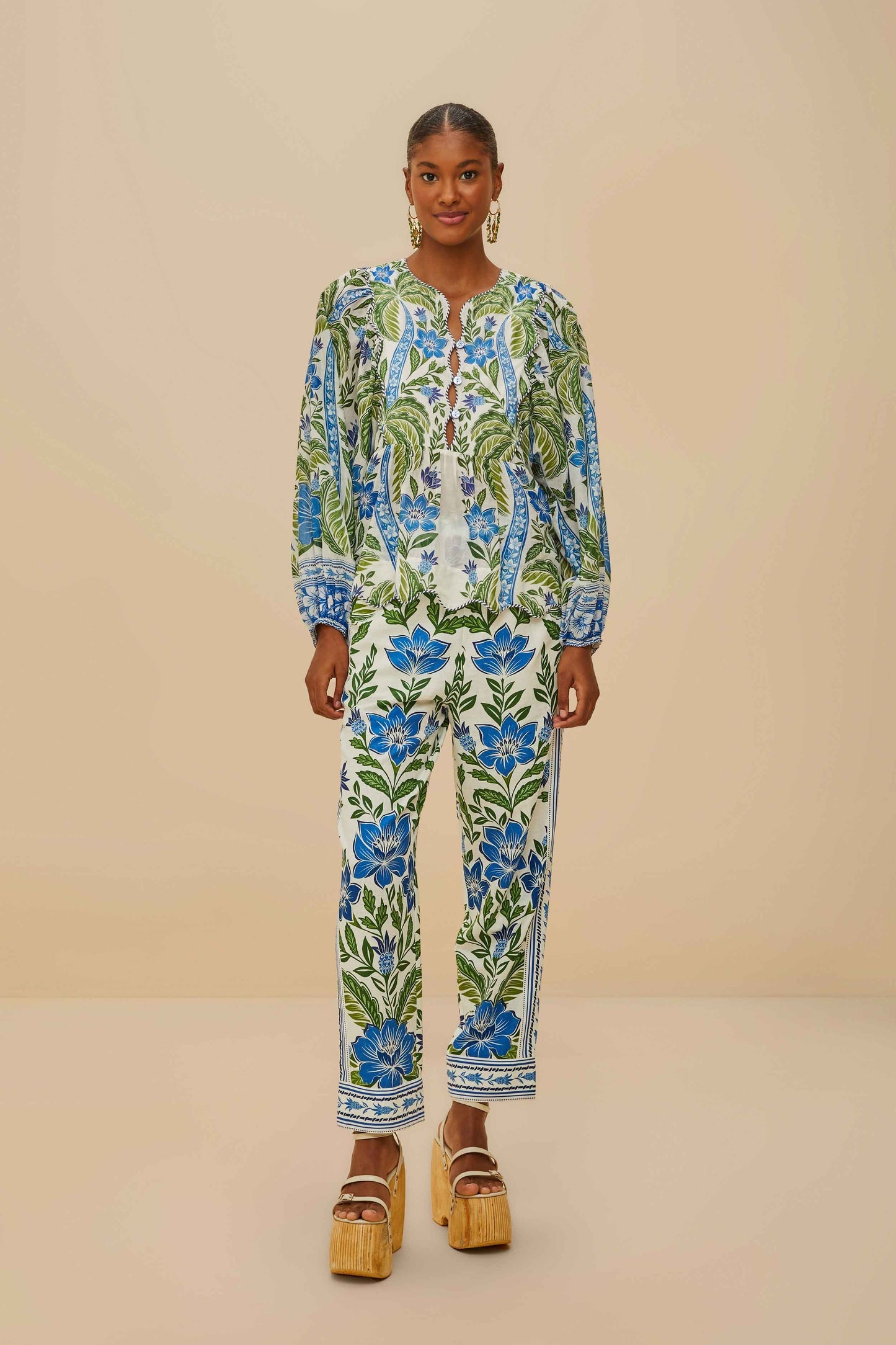 Off-White Tropicance Wavy Yoke Blouse | FARM Rio