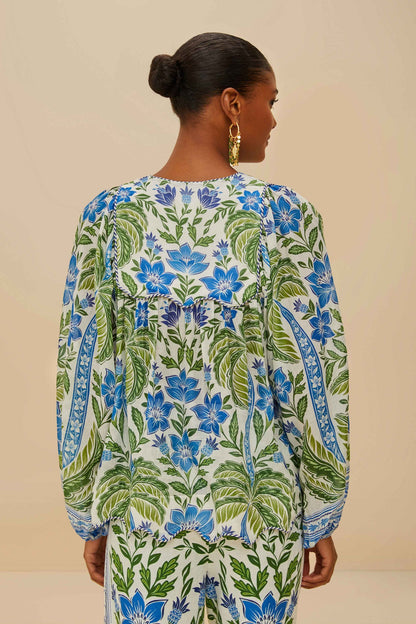Off-White Tropicance Wavy Yoke Blouse | FARM Rio