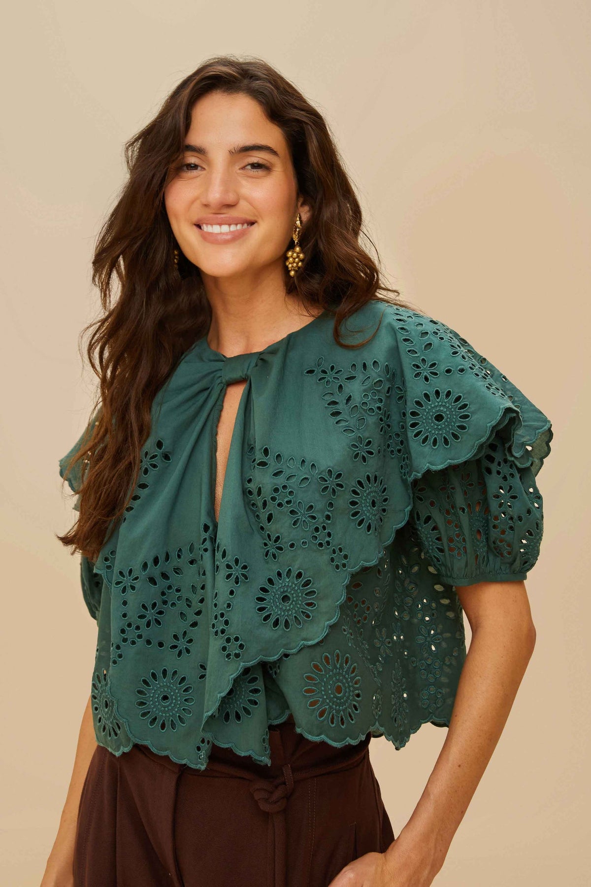 Green Maxi Lace Blouse | FARM Rio Online