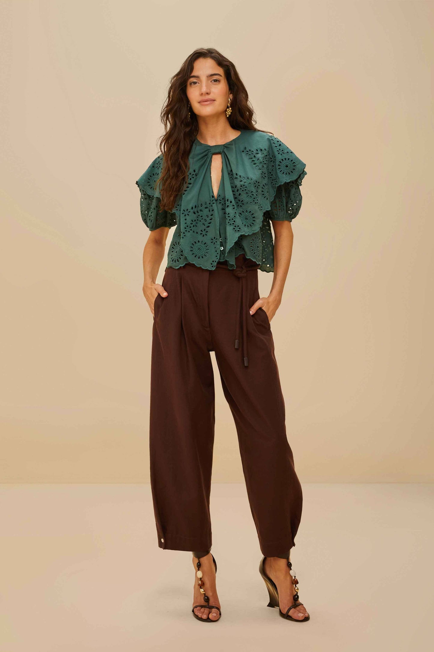 Green Maxi Lace Blouse | FARM Rio Online