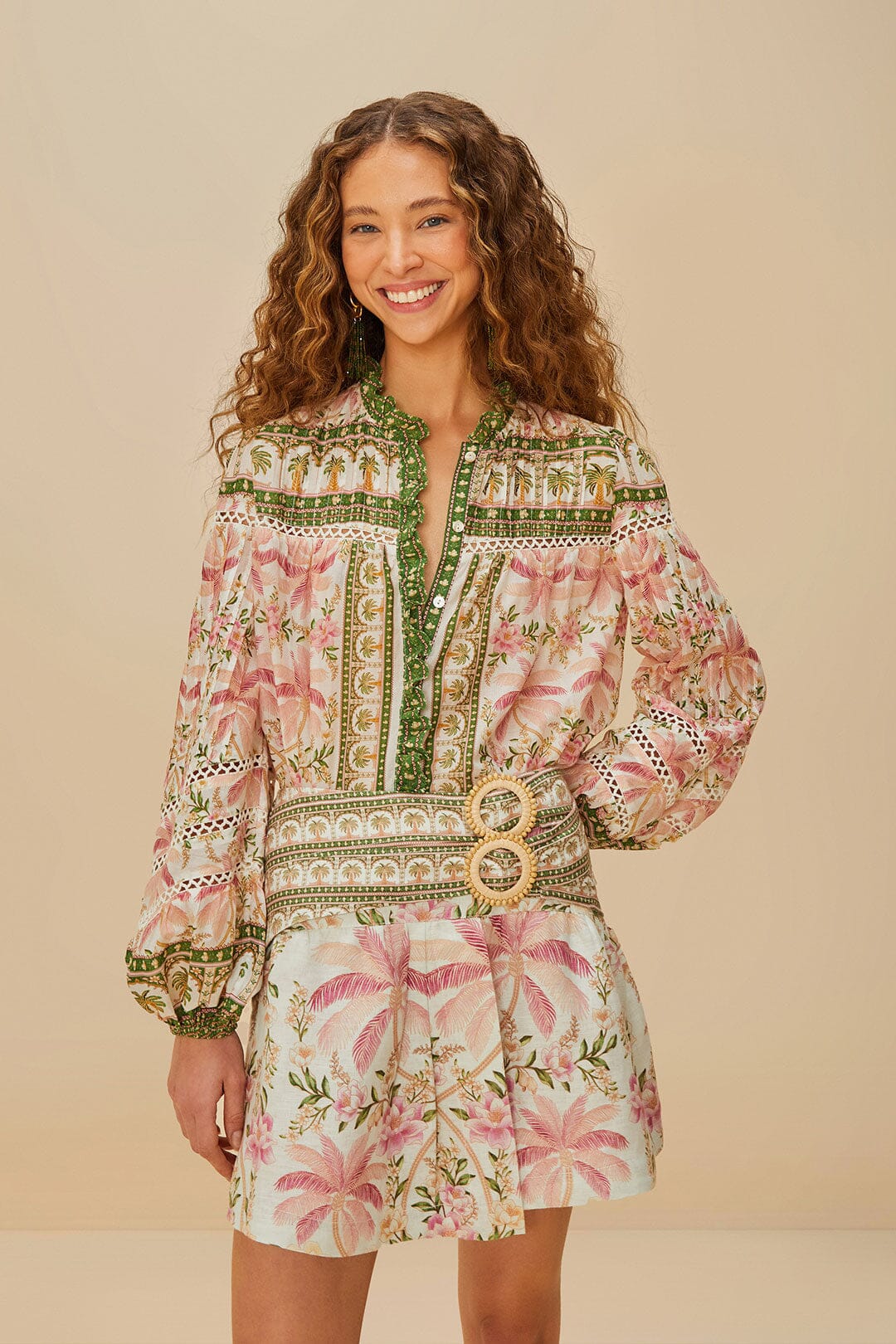 Off-White Palm Dream Blouse | FARM Rio Outlet