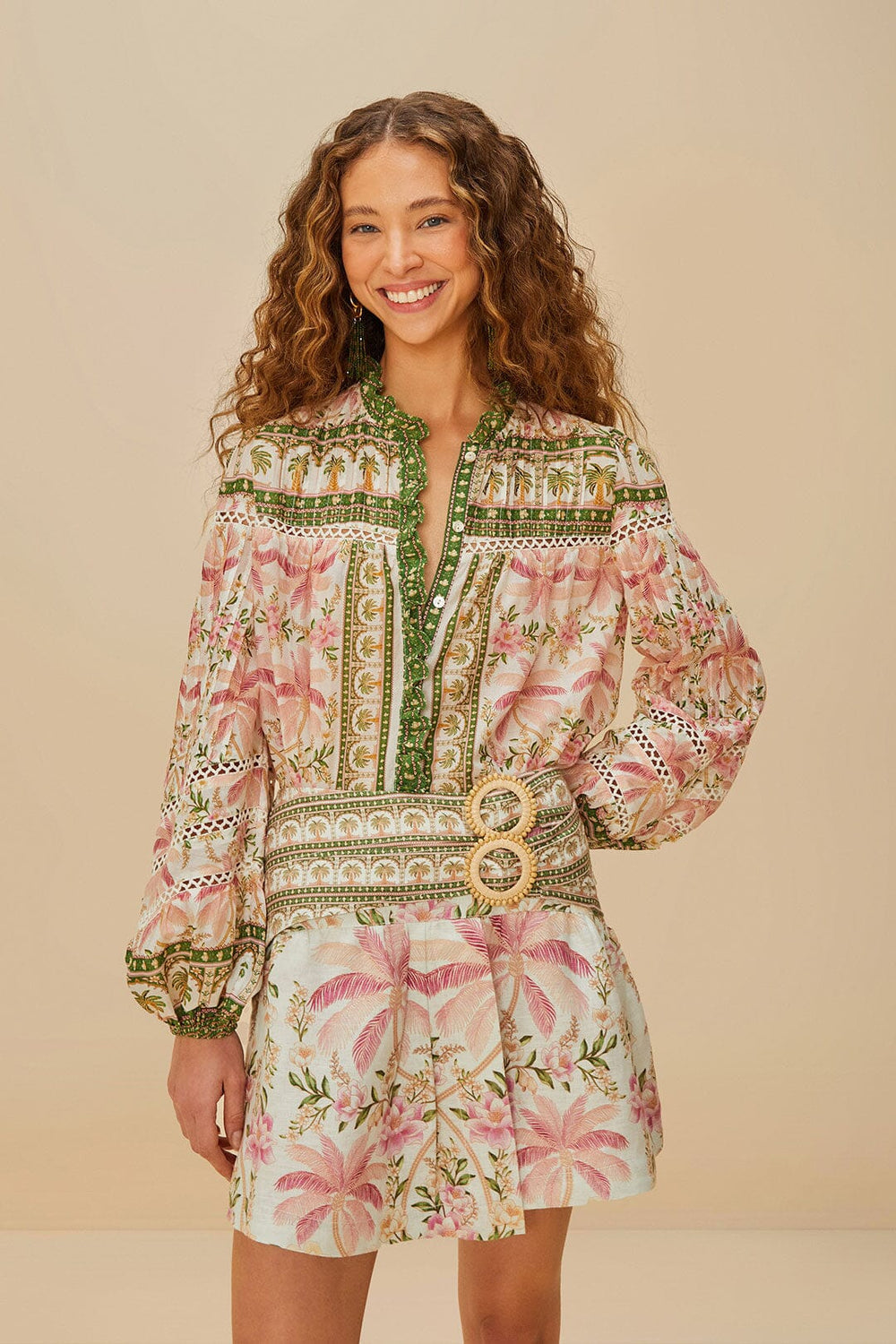 Off-White Palm Dream Blouse | FARM Rio Outlet