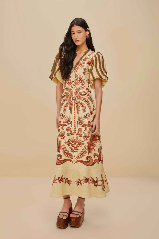 Off-White Milani Euroflax™ Premium Linen Maxi Dress | FARM Rio US