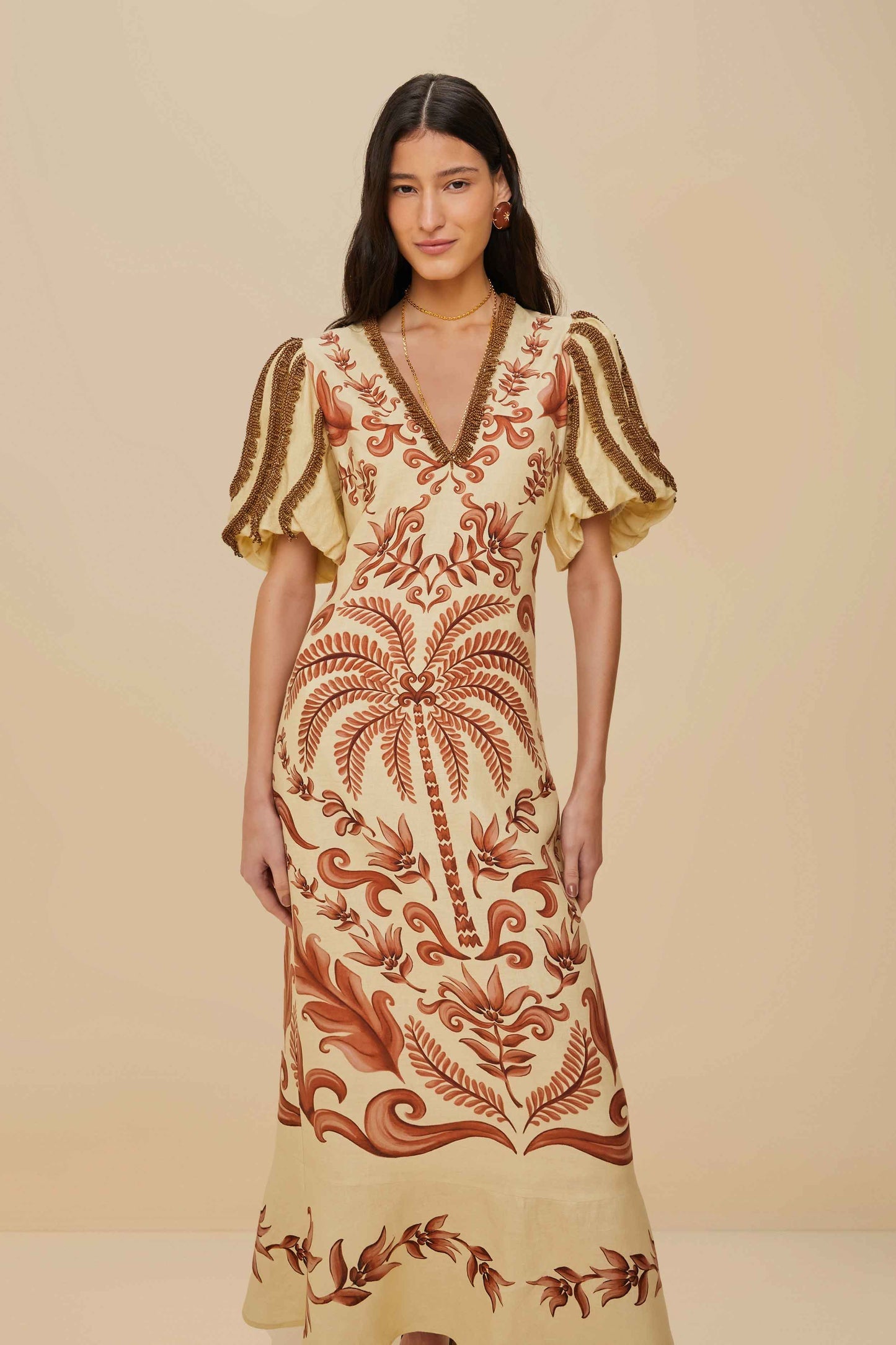 Off-White Milani Euroflax™ Premium Linen Maxi Dress | FARM Rio US