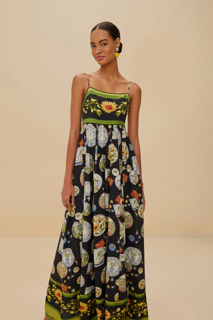 Black Trip Souvenir Maxi Dress | FARM Rio On Sale