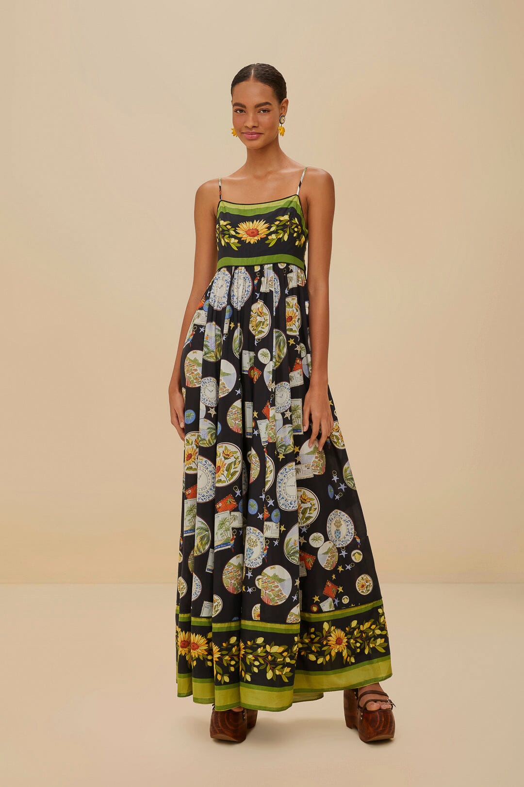 Black Trip Souvenir Maxi Dress | FARM Rio On Sale