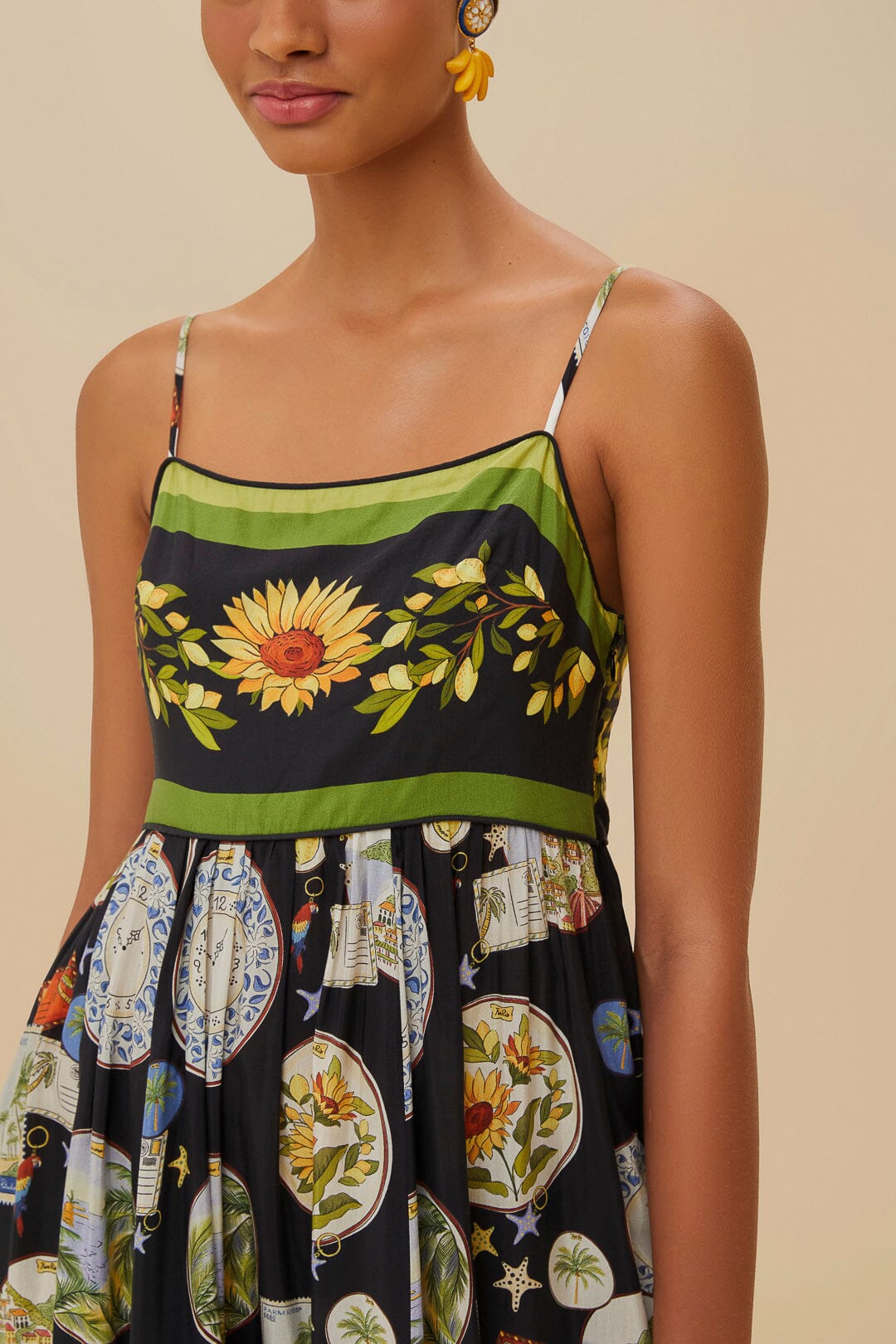 Black Trip Souvenir Maxi Dress | FARM Rio On Sale