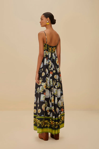 Black Trip Souvenir Maxi Dress | FARM Rio On Sale