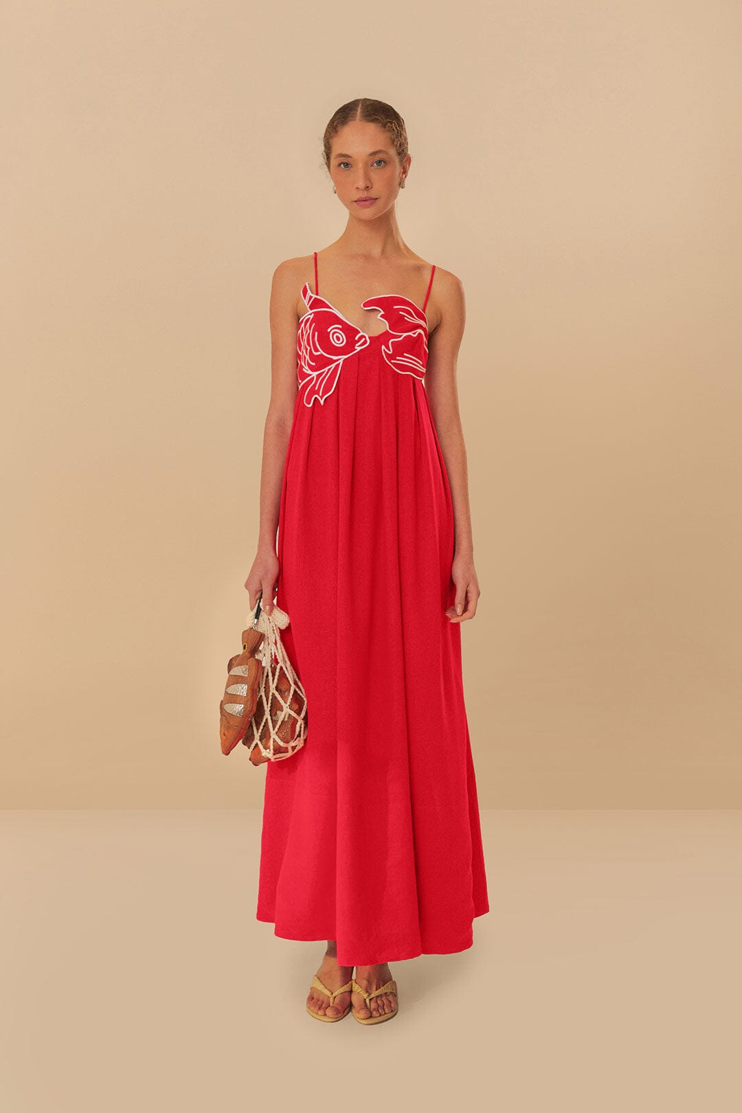 Red Fish Top Maxi Dress | FARM Rio Discount