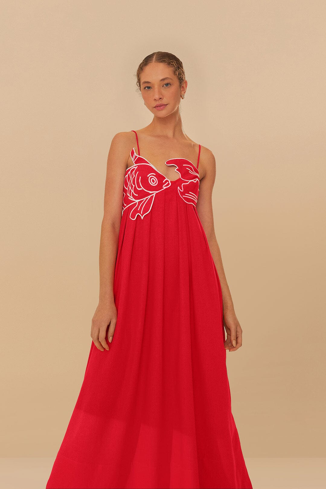 Red Fish Top Maxi Dress | FARM Rio Discount