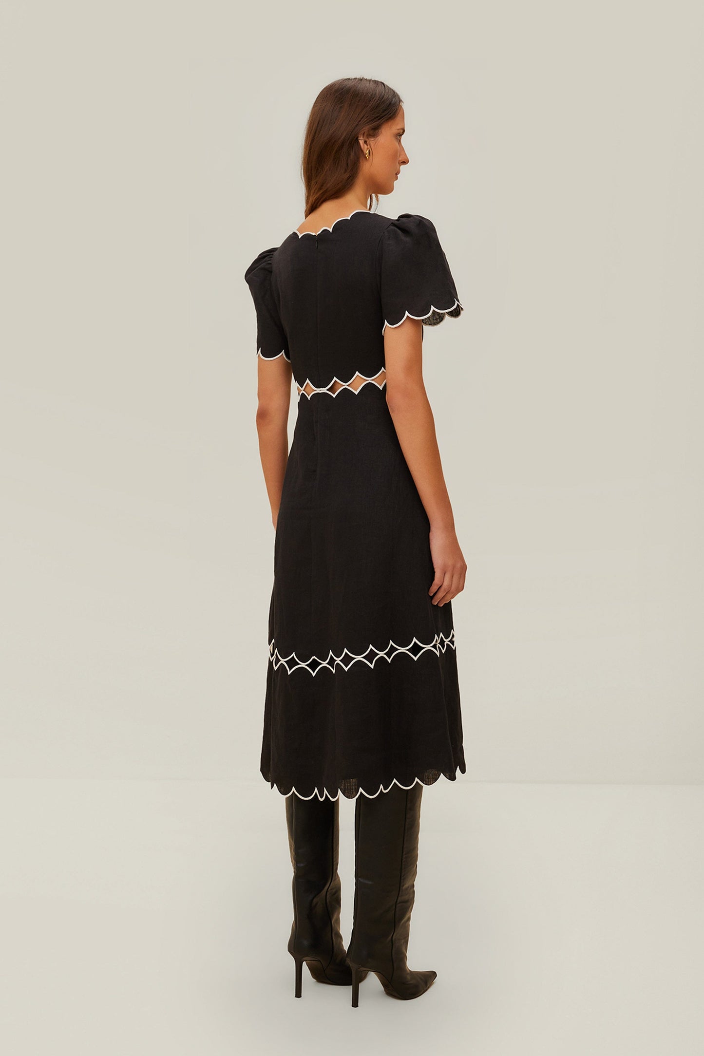 Black Short Sleeve LENZING™ ECOVERO™ Euroflax™ Maxi Dress | FARM Rio Outlet