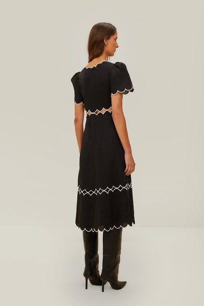 Black Short Sleeve LENZING™ ECOVERO™ Euroflax™ Maxi Dress | FARM Rio Outlet