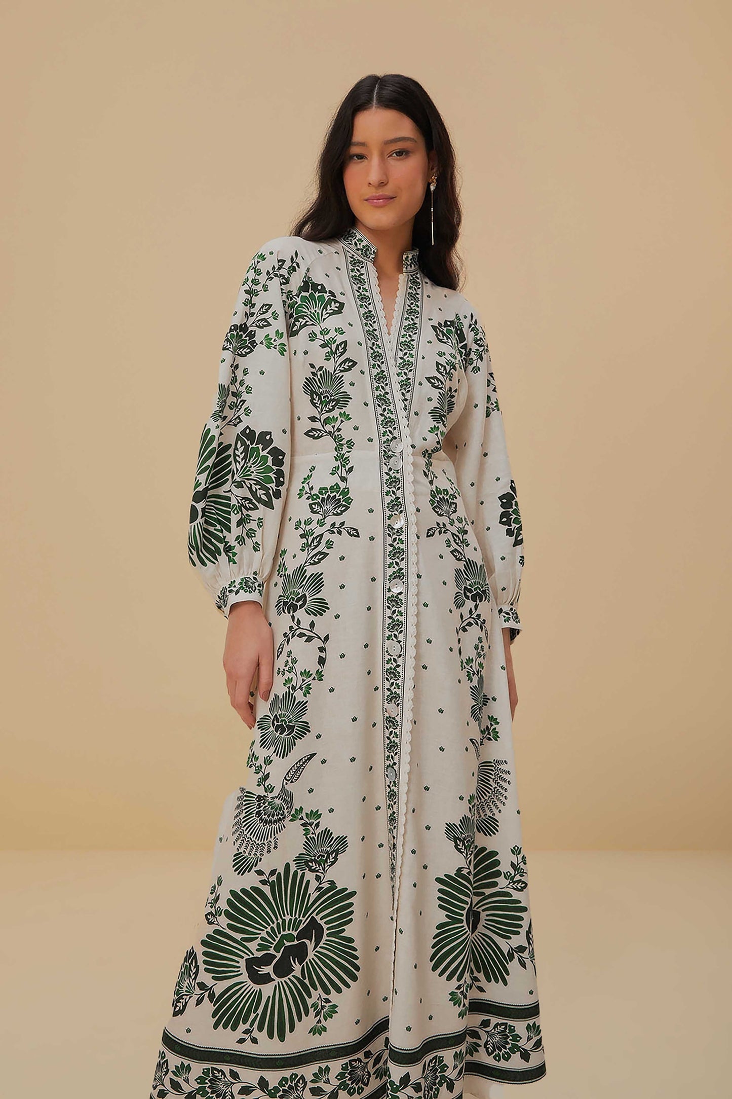 Forest Soul Off-White Maxi Dress | FARM Rio US
