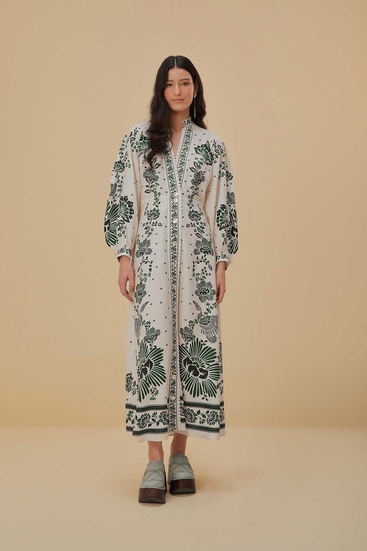 Forest Soul Off-White Maxi Dress | FARM Rio US