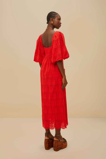 Red Pineapple Eyelet Maxi Dress | FARM Rio Near Me