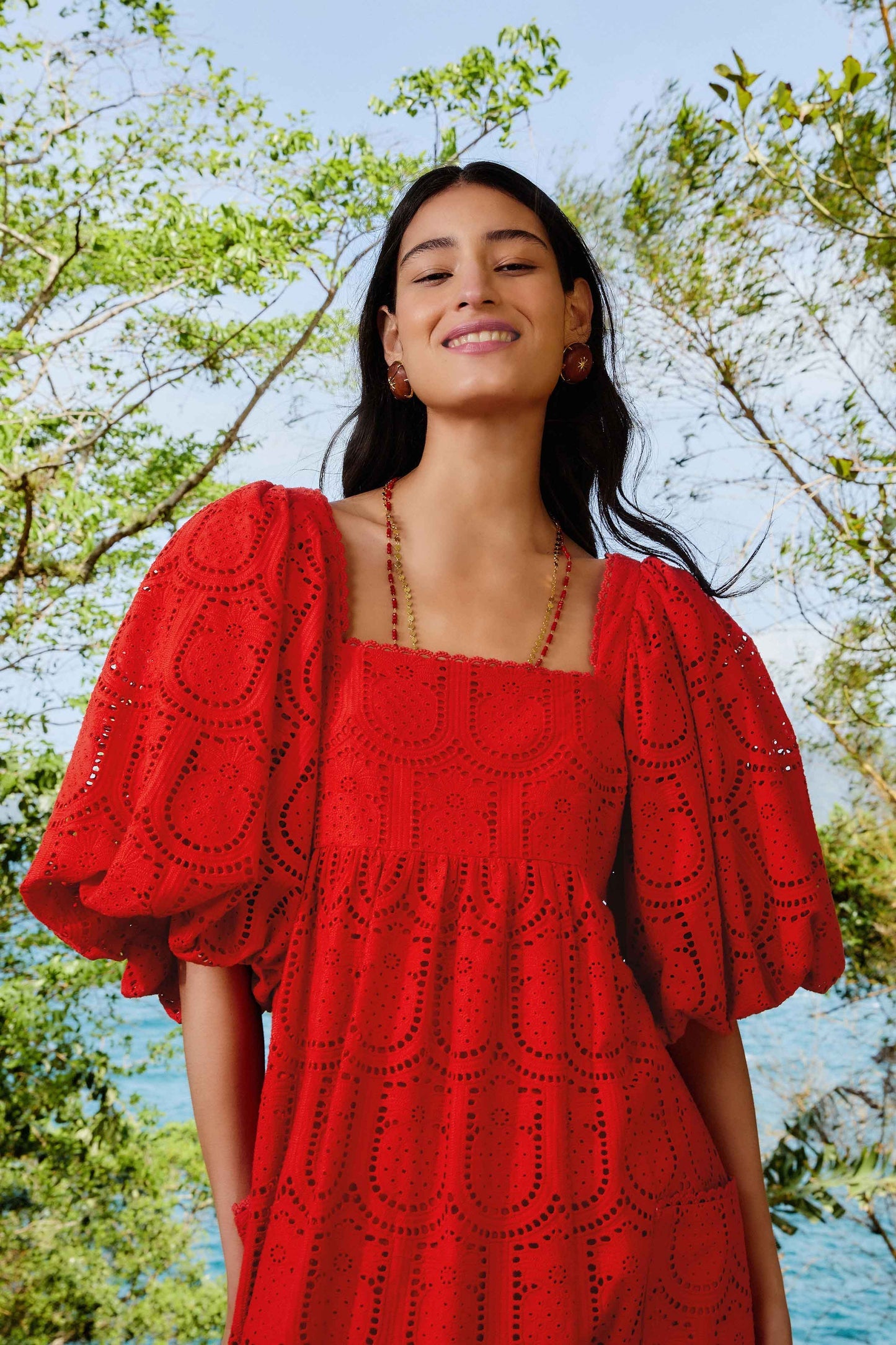 Red Pineapple Eyelet Maxi Dress | FARM Rio Near Me