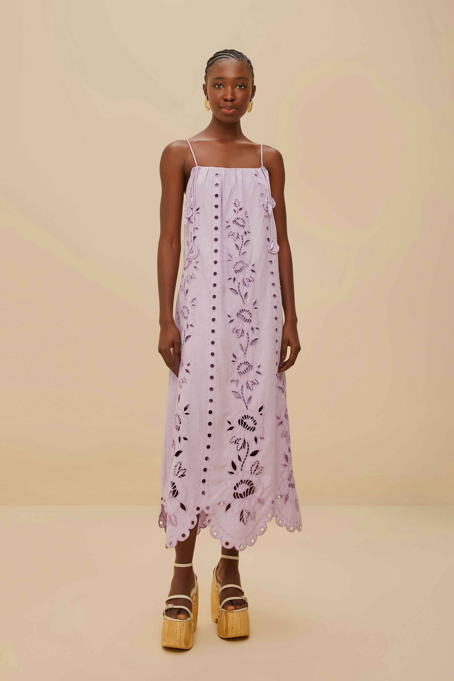 Lilac Richelieu LENZING™ ECOVERO™ Euroflax™ Maxi Dress | FARM Rio For Sale