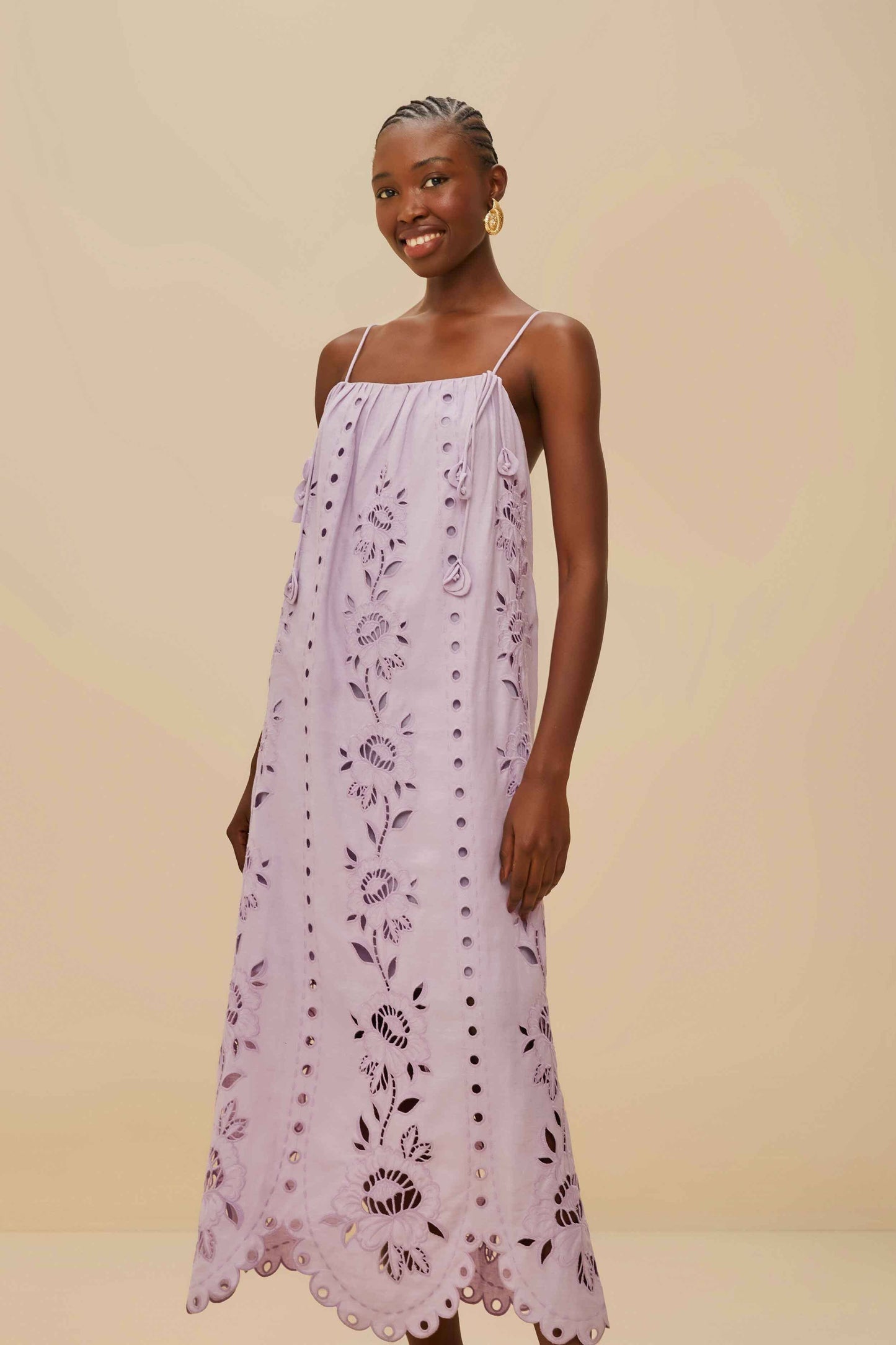Lilac Richelieu LENZING™ ECOVERO™ Euroflax™ Maxi Dress | FARM Rio For Sale