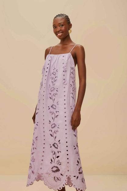 Lilac Richelieu LENZING™ ECOVERO™ Euroflax™ Maxi Dress | FARM Rio For Sale