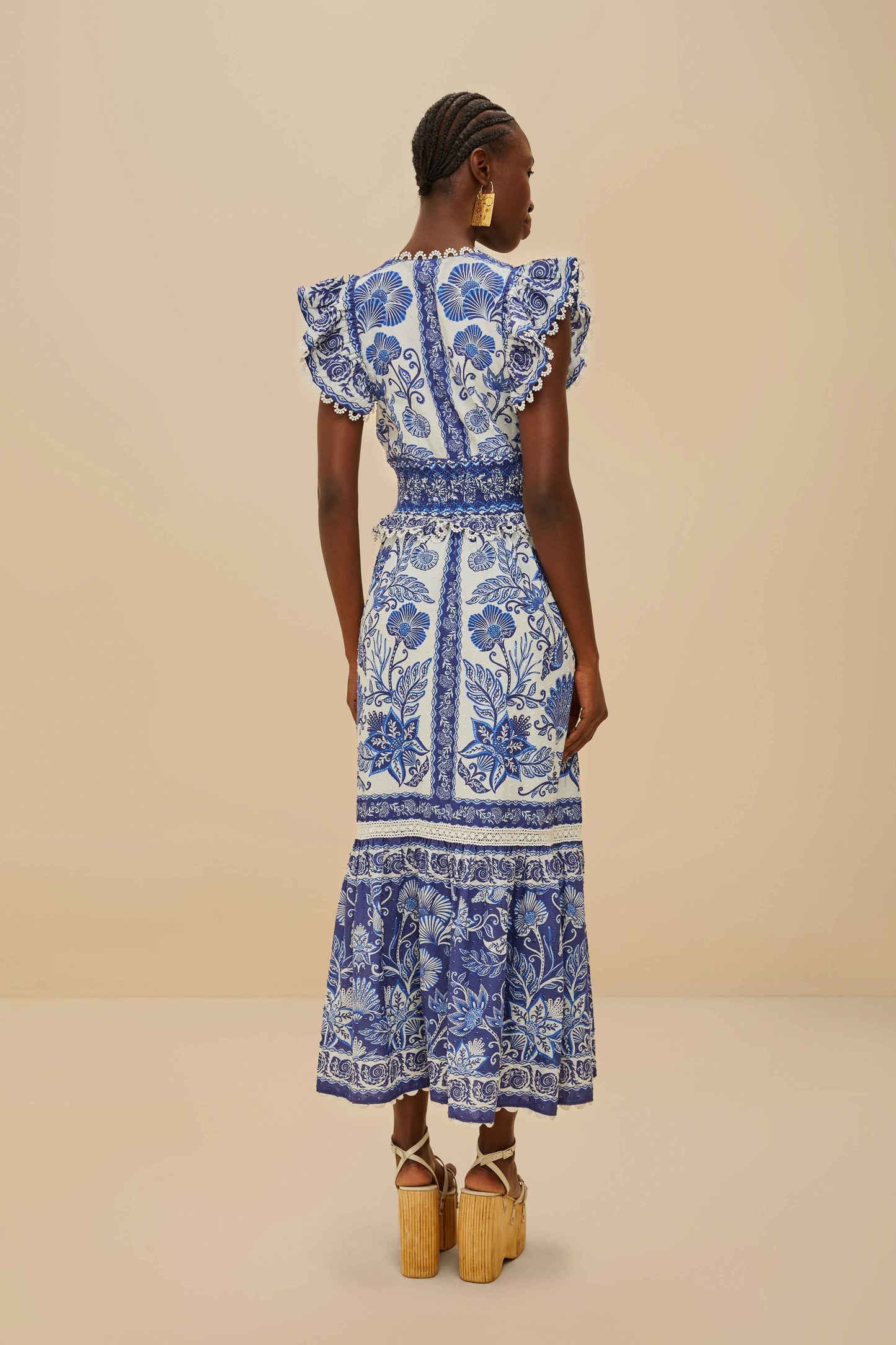 Off-White Shell Garden Maxi Dress | FARM Rio Discount