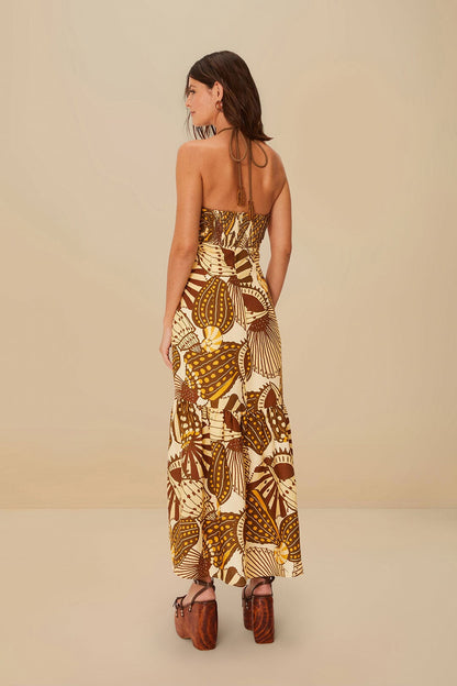 Sand Shell Mix Euroflax™ Premium Linen Maxi Dress | FARM Rio On Sale