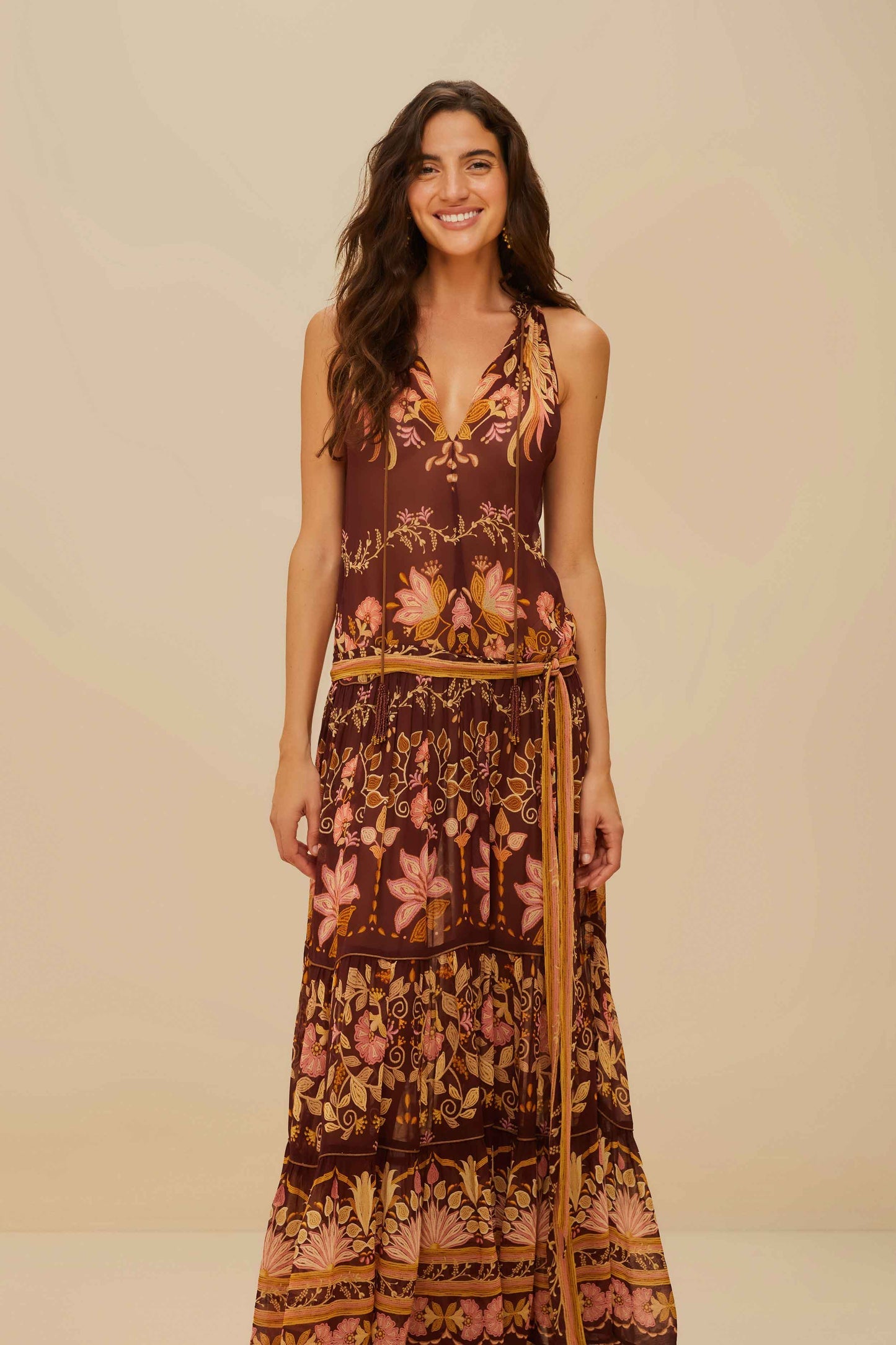 Burgundy Bella Maxi Dress | FARM Rio
