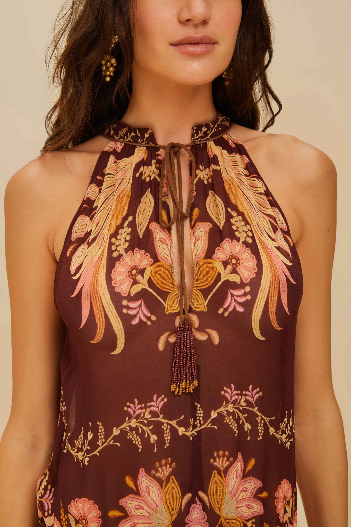 Burgundy Bella Maxi Dress | FARM Rio