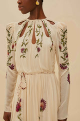 Multicolor Romantic Nature Long Sleeve Maxi Dress | FARM Rio US