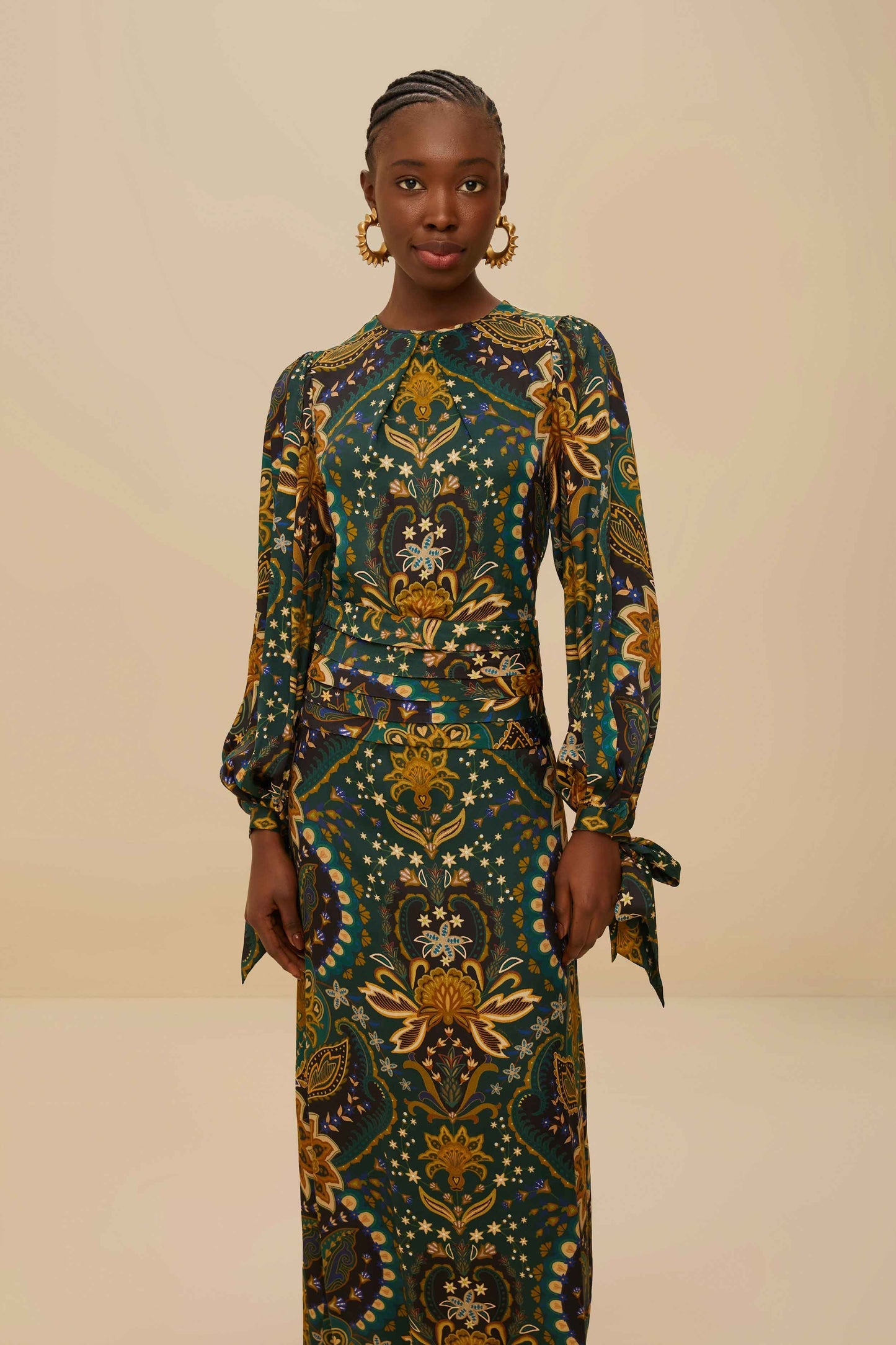 Black Jaipur LENZING™ ECOVERO™ Viscose Maxi Dress | FARM Rio On Sale