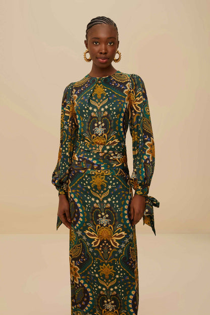 Black Jaipur LENZING™ ECOVERO™ Viscose Maxi Dress | FARM Rio On Sale
