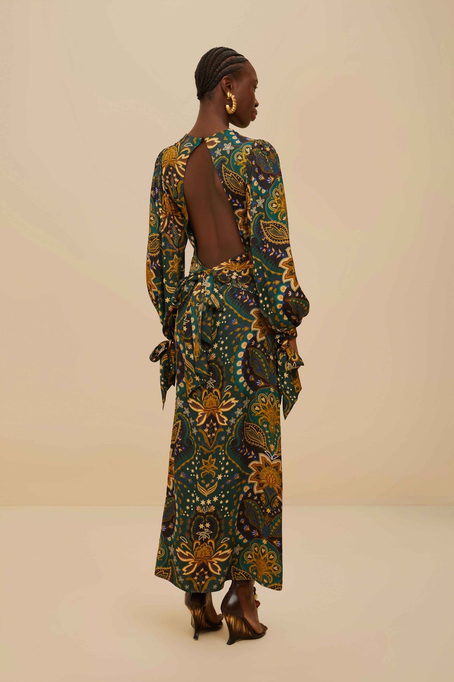Black Jaipur LENZING™ ECOVERO™ Viscose Maxi Dress | FARM Rio On Sale