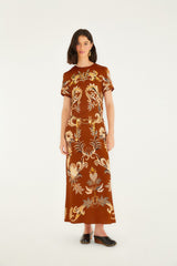 Orange Arabesque Paradise Lenzing� Ecovero� Viscose Maxi Dress | FARM Rio | FARM Rio