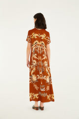 Orange Arabesque Paradise Lenzing� Ecovero� Viscose Maxi Dress | FARM Rio | FARM Rio