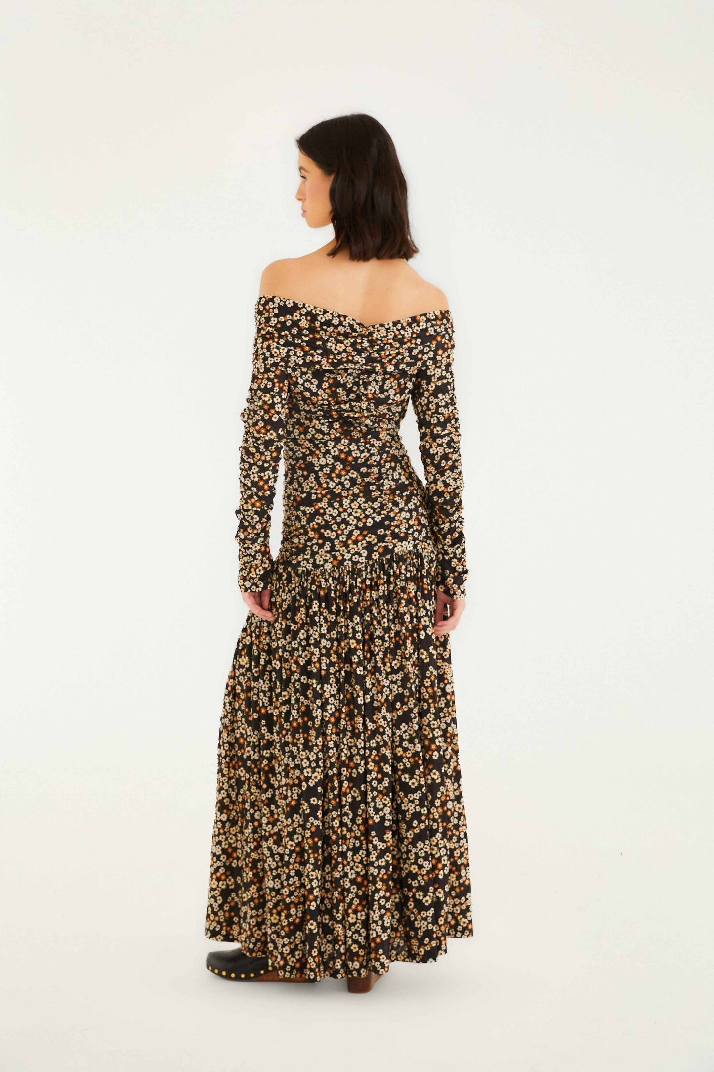 Black Tiny Flowers Long Sleeve Maxi Dress | FARM Rio | FARM Rio Online
