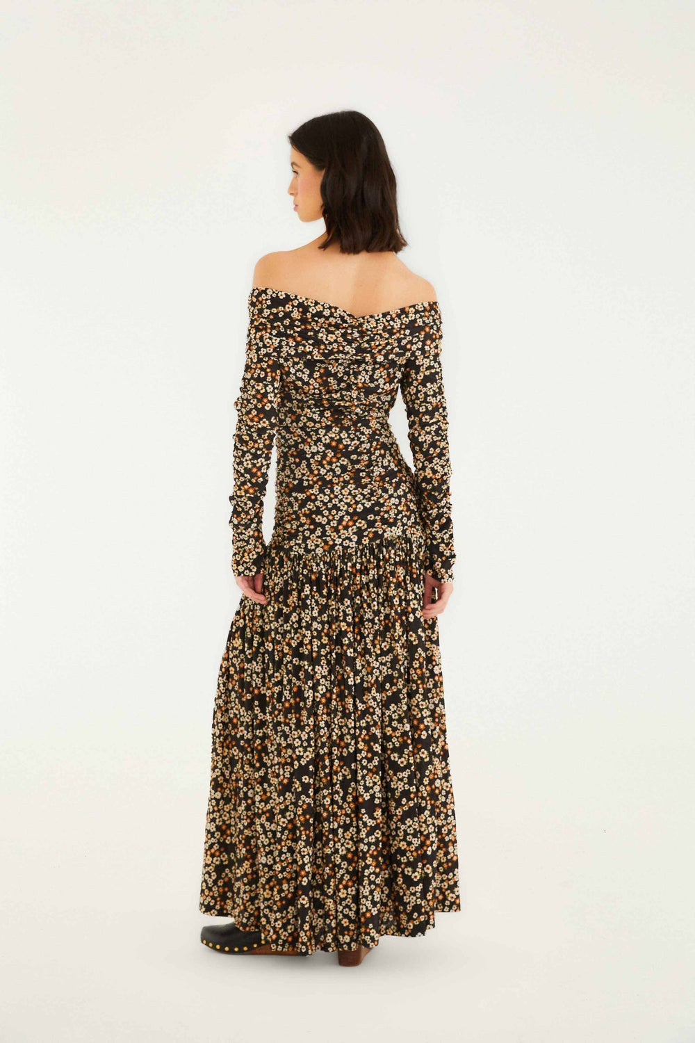Black Tiny Flowers Long Sleeve Maxi Dress | FARM Rio | FARM Rio Online