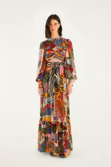 Tropical Multicolor Long Sleeve Maxi Dress | FARM Rio | FARM Rio US