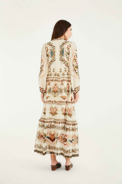 Cream Majestic Hearts Maxi Dress | FARM Rio | FARM Rio On Sale